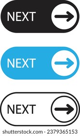Next button icons vector art illustration