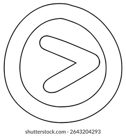 next button illustration hand drawn outline vector