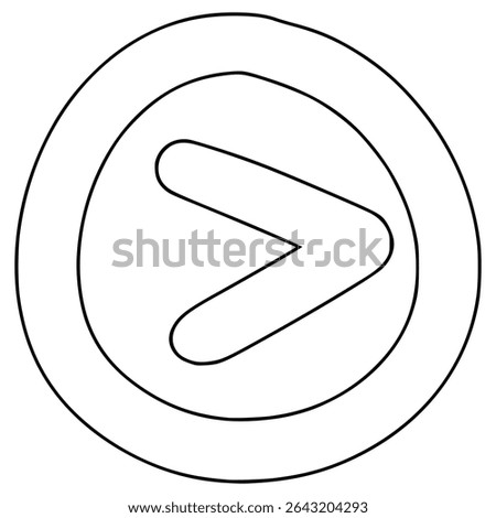 next button illustration hand drawn outline vector