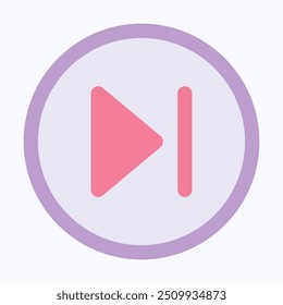 Next Button Vector Icon, Next Arrow Sign, User Interface, User Experience, Flat Style Isolated Vector Icon.