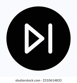 Next Button Vector Icon, Next Arrow Sign, User Interface, User Experience, Isolated Silhouette Vector Icon.