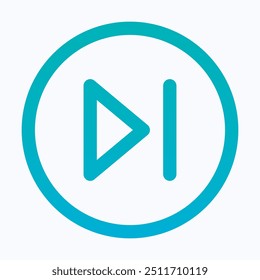 Next Button Vector Icon, Next Arrow Sign, User Interface, User Experience, Isolated Lineal Gradient Icon.