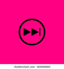 Next button vector icon. Black icon on pink background