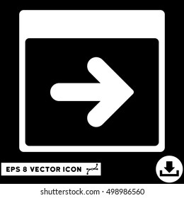 Next Calendar Day icon. Vector EPS illustration style is flat iconic symbol, white color.