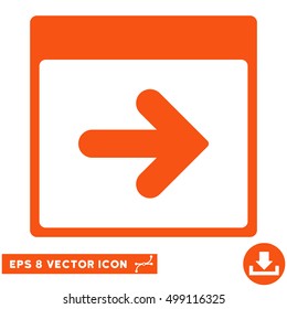 Next Calendar Day icon. Vector EPS illustration style is flat iconic symbol, orange color.