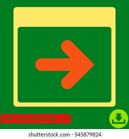 Next Calendar Day icon. Vector EPS illustration style is flat iconic bicolor symbol, orange and yellow colors.