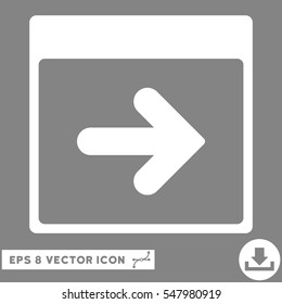 Next Calendar Day icon. Vector EPS illustration style is flat iconic symbol, white color.