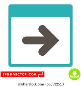 Next Calendar Day icon. Vector EPS illustration style is flat iconic bicolor symbol, grey and cyan colors.