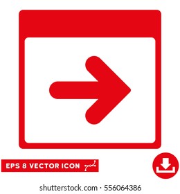 Next Calendar Day icon. Vector EPS illustration style is flat iconic symbol, red color.