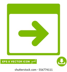 Next Calendar Day icon. Vector EPS illustration style is flat iconic symbol, eco green color.