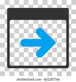 Next Calendar Day icon. Vector illustration style is flat iconic bicolor symbol, blue and gray colors, transparent background. Designed for web and software interfaces.