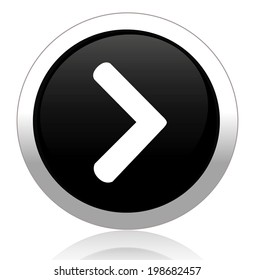 next  circle glossy web icon on white background