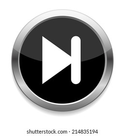 next  circle glossy web icon on white background