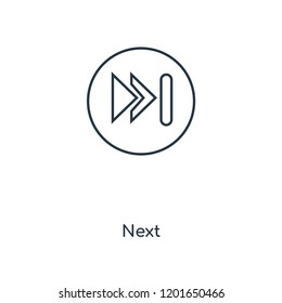 Next concept line icon. Linear Next concept outline symbol design. This simple element illustration can be used for web and mobile UI/UX.