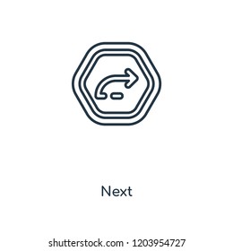Next concept line icon. Linear Next concept outline symbol design. This simple element illustration can be used for web and mobile UI/UX.
