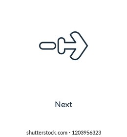 Next concept line icon. Linear Next concept outline symbol design. This simple element illustration can be used for web and mobile UI/UX.