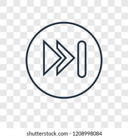 Next concept vector linear icon isolated on transparent background, Next concept transparency concept in outline style