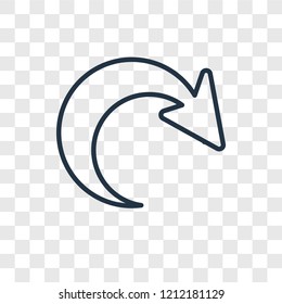 Next concept vector linear icon isolated on transparent background, Next concept transparency concept in outline style