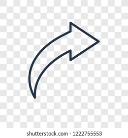 Next concept vector linear icon isolated on transparent background, Next concept transparency concept in outline style