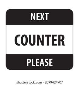 Next counter please vector sign symbol 
