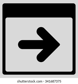 Next Date vector icon. Style is flat symbol, black color, rounded angles, light gray background.