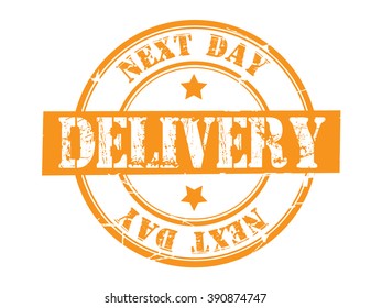 next day delivery on a white, vector illustration