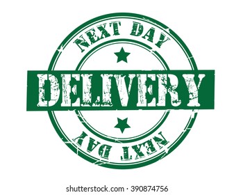 next day delivery on a white, vector illustration