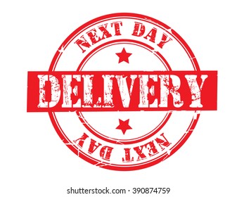 next day delivery on a white, vector illustration