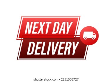 Next day delivery sign, label. Vector stock illustration