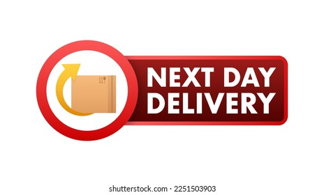 Next day delivery sign, label. Vector stock illustration
