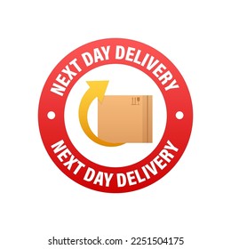 Next day delivery sign, label. Vector stock illustration