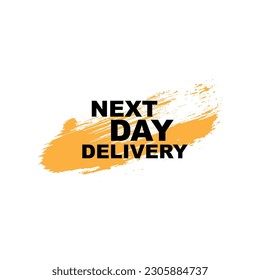 next day delivery sign on white background