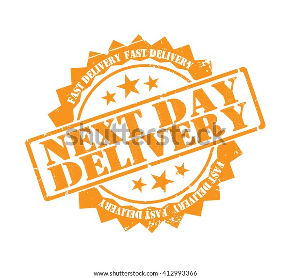 Next Day Delivery Stamp On White Stock Vector (Royalty Free) 412993366