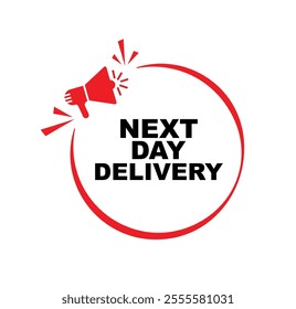 next day delivery text information sign