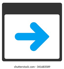 Next Day vector icon. Style is bicolor flat symbol, blue and gray colors, rounded angles, white background.