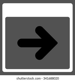 Next Day vector icon. Style is bicolor flat symbol, black and white colors, rounded angles, gray background.