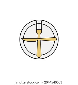 Next dish, table etiquette colored icon. Can be used for web, logo, mobile app, UI, UX