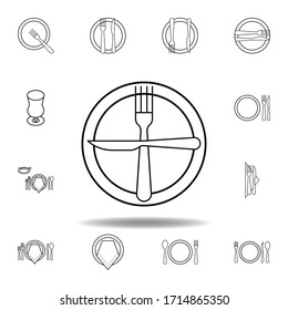 Next dish, table etiquette icon. Set can be used for web, logo, mobile app, UI, UX on white background