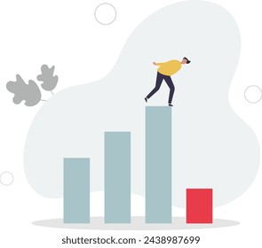 Next economic recession forecast or prediction, stock market decline or revenue decrease, low performance or GDP falling down concept.