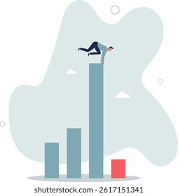 Next economic recession forecast or prediction, stock market decline or revenue decrease, low performance or GDP falling down concept. character life .