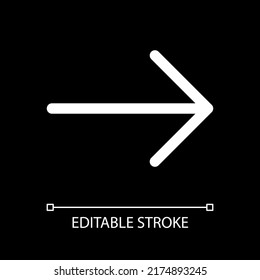 Next file white linear ui icon for dark theme. Move forward. Multimedia player control. Vector line pictogram. Isolated user interface symbol for night mode. Editable stroke. Arial font used