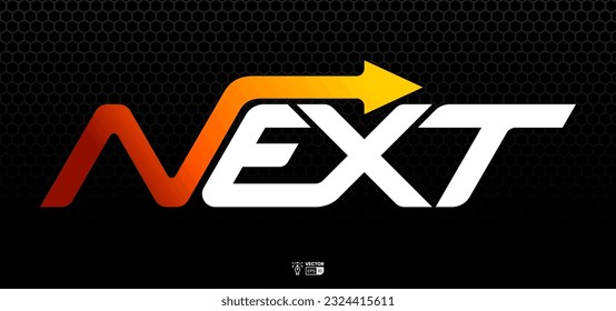 Next with forward arrow typography logo template vector