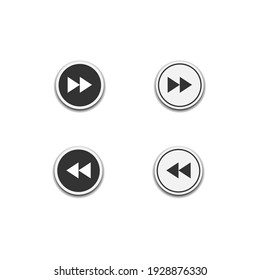 next, forward for music button symbol or icon isolated on white background, web template element, mobile app material, UI, UX. vector illustration
