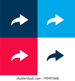 Next four color material and minimal icon logo set in red and blue