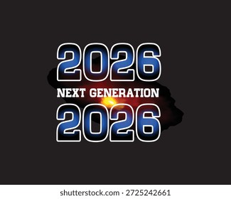 próxima geração 2026 projeto de vetor de texto citação