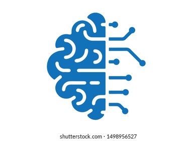 Next Generation Artificial intelligent icon vector isolated on white background (blue version)