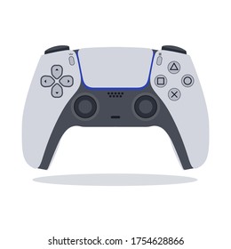 Next generation game controller. Dualsense controller concept design playstation 5, sony, joystick or gamepad for playing on a console in game, isolated on a white background.
