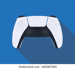 Next generation game controller or gamepad vector icon for gaming apps and websites with long shadow EPS8.