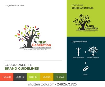 Next generation logo, abstract minimalism light logo design for your brand
