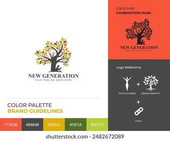 Next generation logo, abstract minimalism light logo design for your brand
